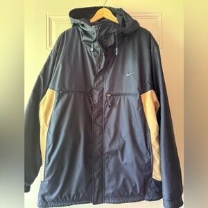 VTG Nike Men’s Blue/Tan Reversible Anorak Fleece Full Zip Hood Jacket Y2K